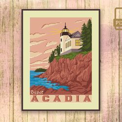 Visit Acadia Cross Stitch Pattern