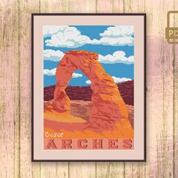 Visit Arches Cross Stitch Pattern