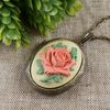 powder-pink-dusty-rose-flower-floral-vintage-cameo-necklace-oval-bronze-brass-photo-locket-pendant-necklace-jewelry
