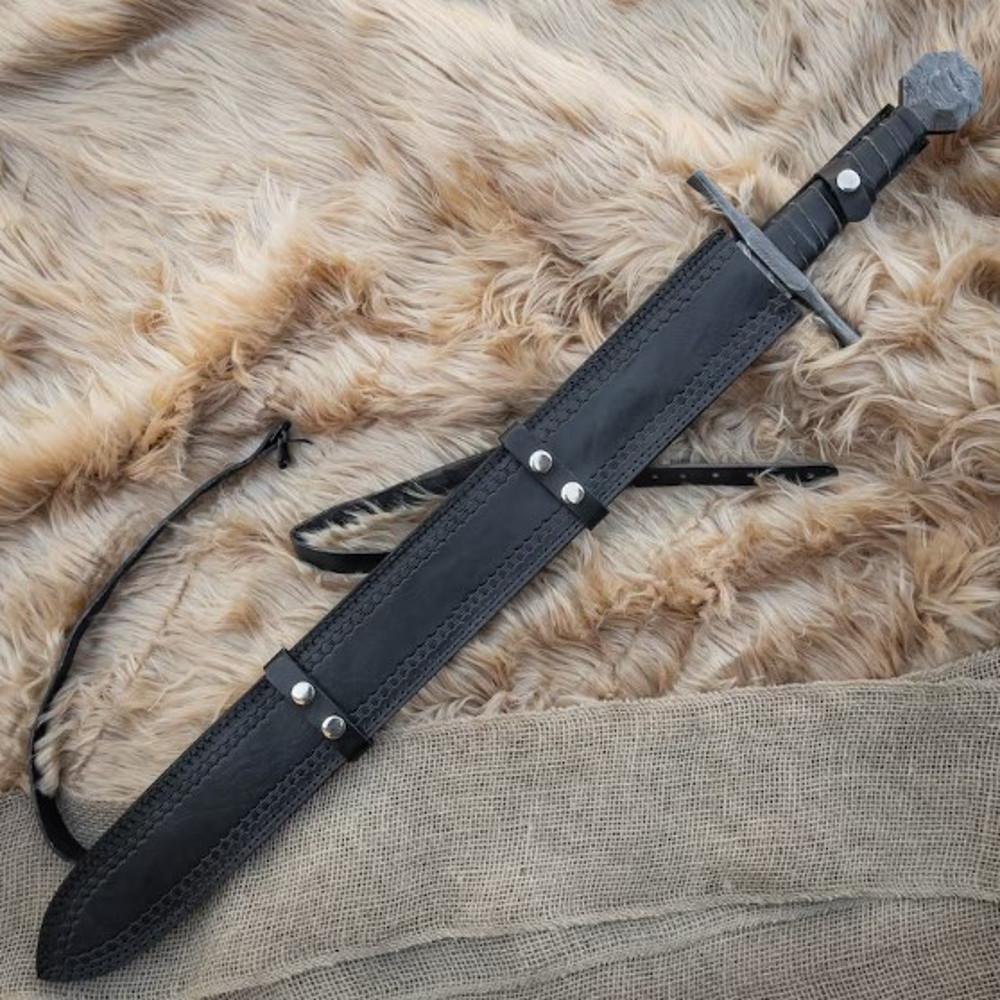 Damascus Steel Templar Style Arming Sword – Hand Forged Medieval Inspired Colle (4).jpg