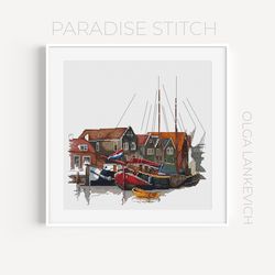 Fishing Pier  cross stitch pattern PDF and Saga