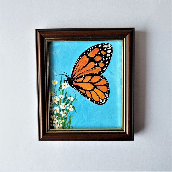 Impasto-art-mini-painting-monarch-butterfly-flowers-daisies-wall-decoration.jpg