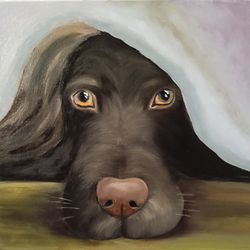Oil Painting Faithful Friend Original Art Wall Art Animals Painting Canvas Dog