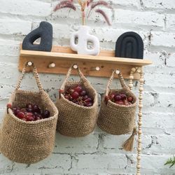 Jute fruit hanging basket | jute vegetable hanging basket | handmade kitchen hanging basket | farm house hanging basket