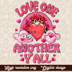 Love One Another Y'all shirt PNG file, Retro faith design png, Christian Bible verse Sublimation Digital download Valent