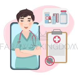 call your doctor coronavirus health human pandemic vector set