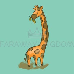 camelopard cartoon savannah animal giraffe hand drawn vector
