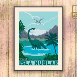 Visit Isla Nublar Cross Stitch Pattern