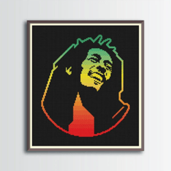bob marley cross stitch pattern, reggae cross stitch, digital pdf