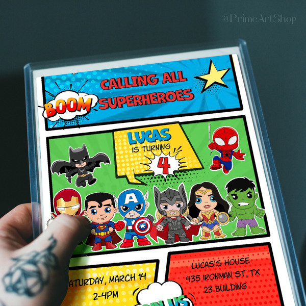 Comics-birthday-invitation
