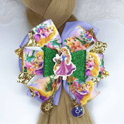 Princess hair bow, Rapunzel Inspired Hair Bow, Tangled Inspired Hair Bow