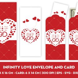 Infinity love envelope and card SVG