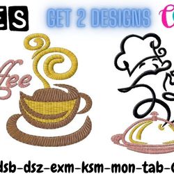 get 2 creative kitchen towel embroidery designs