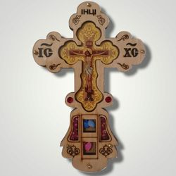 Orthodox wooden cross crucifix handmade free shipping