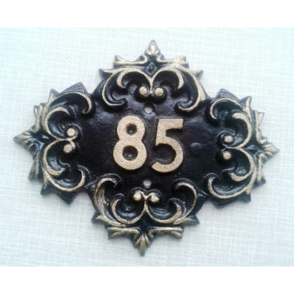 85 address sign door number plate vintage