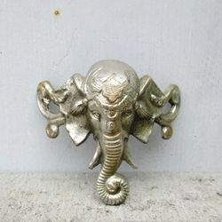 Elephant head small hinduism religion decor metal piece