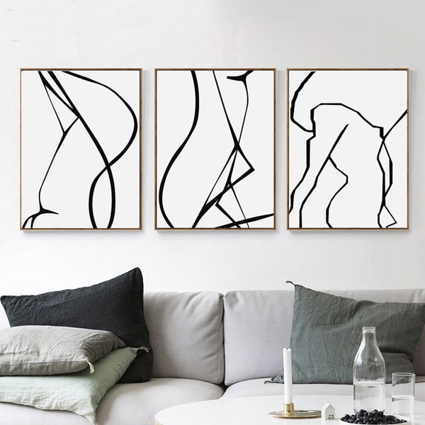 Female Line Art Abstract Woman Set Of 3 Prints Line Drawing - Inspire ...