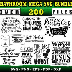 200 BATHROOM MEGA BUNDLE SVG, PNG, DXF files for cricut, Bundle Layered