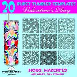 Valentine's Day designs /Valentines Day TUMBLER TEMPLATES / 20 Oz HOGG / Seamless design / BUNDLE-8
