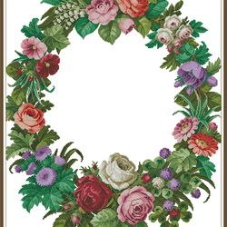 PDF Berlin Flowers - Antique Cross Stitch Pattern - Reproduction Vintage Scheme 19th century - Digital Download - 1025