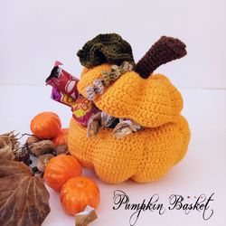 Pumpkin Basket. Crochet pattern