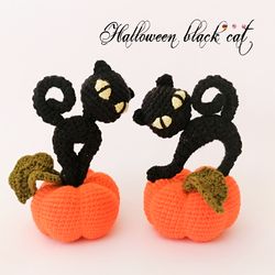 Halloween Black cat. Crochet pattern