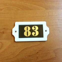 83 number sign plastic vintage apartment address plate