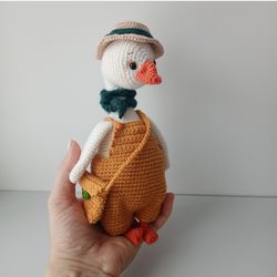crochet goose, gift toy, white goose