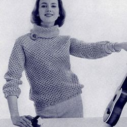 Vintage Bloused Pullover Knitting Pattern, Cardigan Jacket, Knitting Pattern Sweater Blouse  Pattern PDF
