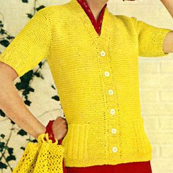Vintage Ladies Cardigan Knitting Pattern, Cardigan Jacket, Knitting Pattern Sweater Blouse Pattern, pdf download