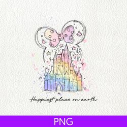 mouse ear castle png, watercolor castle clipart png, magical kingdom png, retro colorful castle, sublimation design png