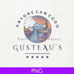 anyone can cook gusteau's png, cooking png, ratatouille png, remy gusteaus png, funny film png, funny movie, disney trip