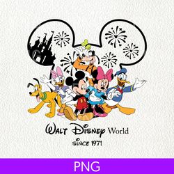 retro vintage walt disney world est 1971 png, mickey and friend png, disneyworld est 1971 png, disney family trip png
