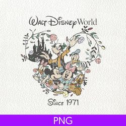 retro walt disney world since 1971 png, mickey and friend png, disneyworld est 1971 png, disney family, disney trip png
