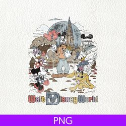 vintage walt disney world png, mickey and friends png, disneyworld trip png, disney family trip png, disney vacation png