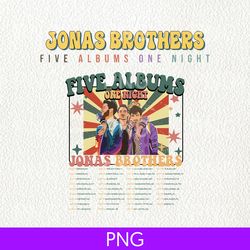 retro jonas brothers the eras tour 2 sides png, jonas brothers the eras tour, nick joe kevin jonas tour, five albums png