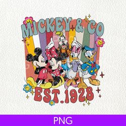 vintage mickey & co 1928 png, mickey and friends png, vintage disneyland png, disneyworld trip png, disney family png
