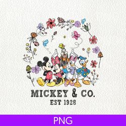 retro mickey & co 1928 png, mickey and friends png, vintage disneyland png, disneyworld trip png, disney family trip png