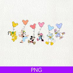 disney balloon mickey and friends characters png, mickey and friends png, disneyworld family png, vintage disneyland png