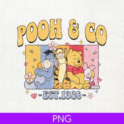 vintage winnie the pooh and co est 1926 png, disneyland pooh, pooh bear and friends png, disneytrip vacation, disney png