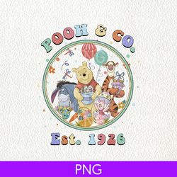 retro winnie the pooh and co est 1926 png, disneyland pooh, pooh bear and friends png, disneytrip vacation, disney png