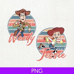 retro woody & jessie character, toy story png, disney toy story friends png, disneyland png, disney world png, wdw trip