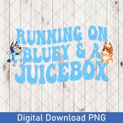retro running on bluey and iced coffee, running on bluey png, bluey mothers day png, bluey family png bluey birthday png