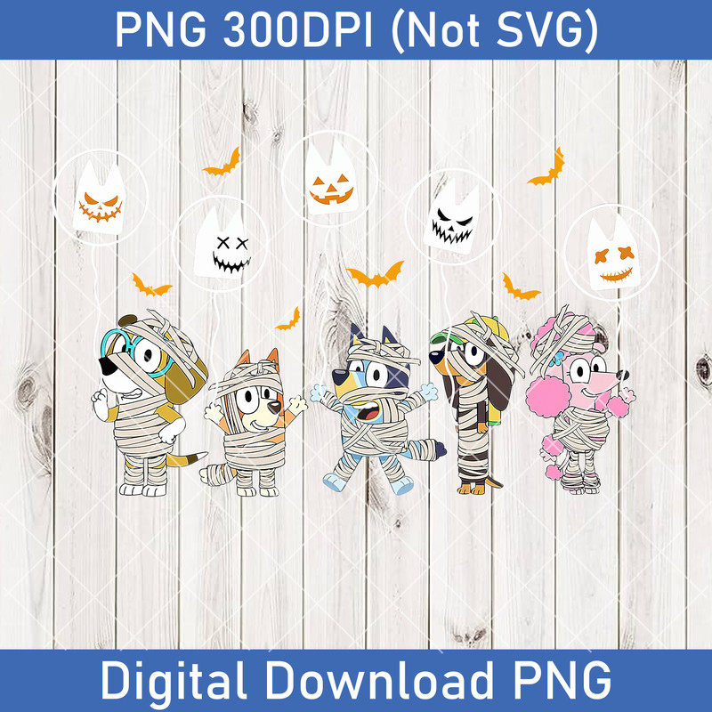 Bluey Trick Or Treat Halloween PNG Bluey Halloween PNG Bluey Friends PNG Kids Happy Halloween PNG Bluey Horror 0