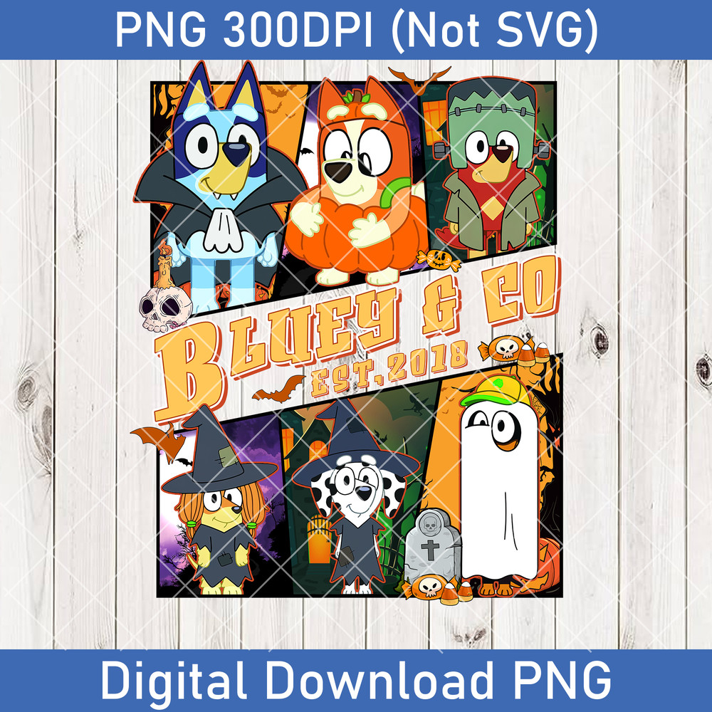 Halloween Bluey PNG Booey Halloween PNG Bluey Halloween PNG Cute Ghost Halloween PNG Trick Or Treat Halloween PNG 0