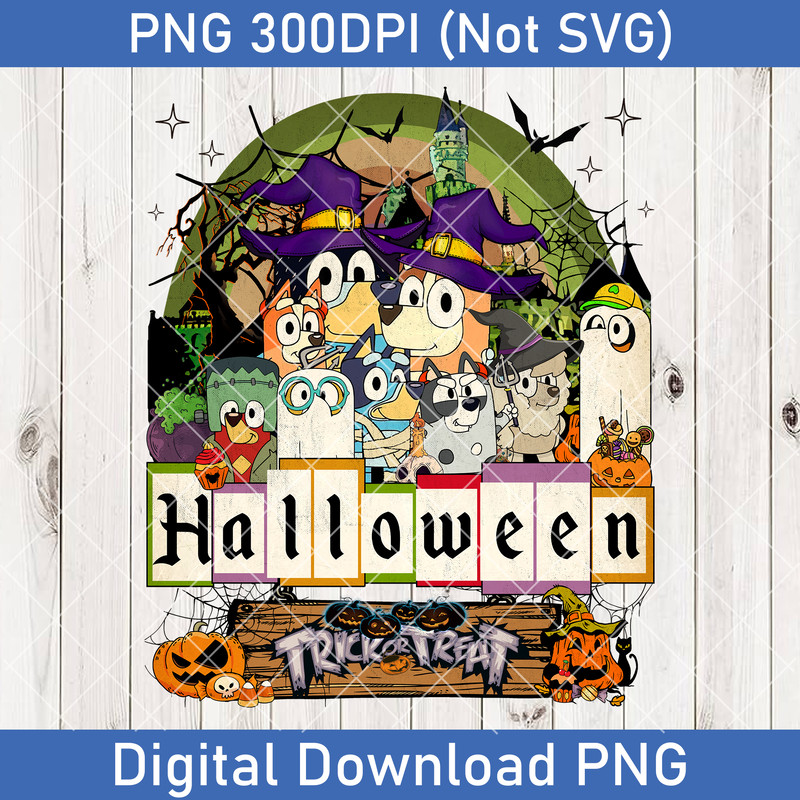 Halloween Bluey Family PNG Bluey Halloween PNG Halloween Vibes PNG Bluey And Friends PNG Bluey Cartoon Halloween PNG 0