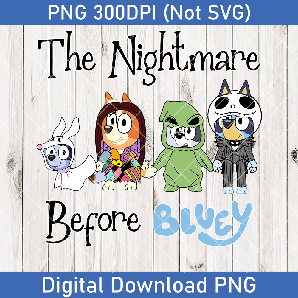 Vintage Bluey Trick Or Treat Halloween PNG Retro Spooky Season PNG Spooky Vibes PNG Retro Bluey Family Matching PNG 0
