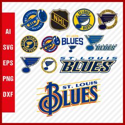 St Louis Blues Logo SVG - St Louis Blues SVG Cut Files - St Louis Blues PNG Logo, NHL Hockey Team, Clipart Images