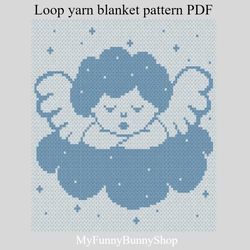 loop yarn finger knitted sleeping angel blanket pattern pdf download