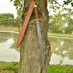 berserker frenzy damascus steel sword | hand-forged viking replica